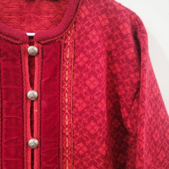 Nordic Design Womens Cardigan Size Medium Fair Isle Wool Regency Cozy Winter - Picture 2 of 9